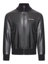 PALM ANGELS PALM ANGELS LOGO LEATHER-EFFECT BOMBER JACKET