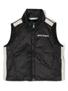 Palm Angels Boys Logo Light Puffer Vest In Black