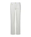 Palm Angels Logo Logo Denim Trousers In White