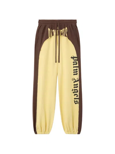 Palm Angels Logo Loose Sweatpants In Brown
