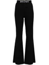PALM ANGELS PALM ANGELS LOGO LUREX FLARED TROUSERS