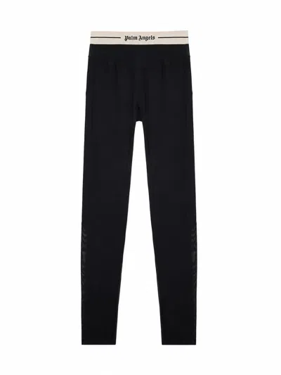 Palm Angels Logo Mix Layer Active Leggings In Black