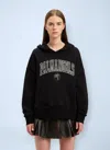 Palm Angels Women Logo Motif Hooded Sweatshirt In Black