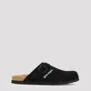 Palm Angels Logo Printed Round Toe Slippers In Black