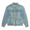 Palm Angels Logo Over Button-up Denim Jacket 'light Blue'