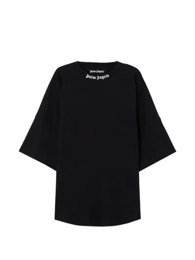 Palm Angels Mens Black White Classic Logo-print Cotton-jersey T-shirt M