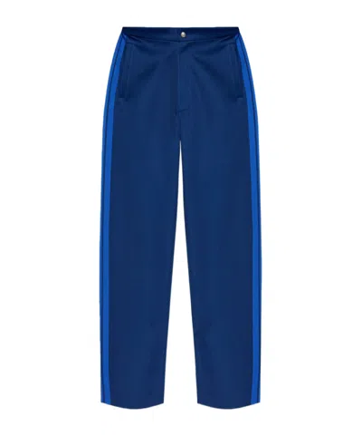 Palm Angels Logo Pants In Navy Blue