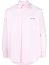 Palm Angels Logo-patch Cotton Shirt In Pink