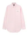 Palm Angels Logo-patch Cotton Shirt In Pink
