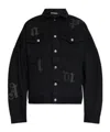 Palm Angels Jacket With Gothic Logo Embroidery In Black