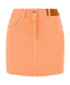 Palm Angels Logo-patch Denim Miniskirt In Pink