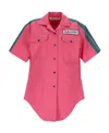 Palm Angels Logo-patch Short-sleeved Shirt In Pink