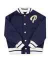 Palm Angels Logo-patch Varsity Bomber Jacket In Blue