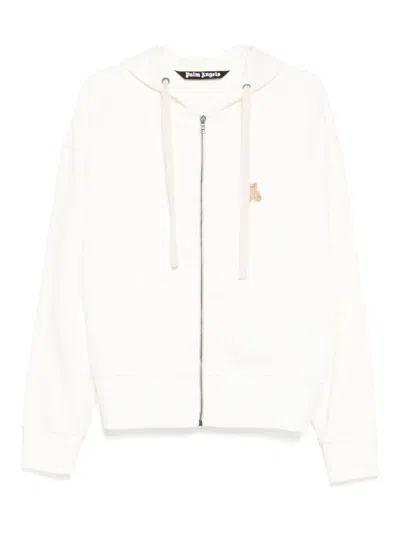 PALM ANGELS LOGO-PATCH ZIP-UP HOODIE