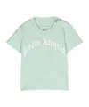 Palm Angels Logo Pattern T-shirt In Green