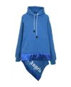 Palm Angels Logo Pendant Hooded Sweater In Blue
