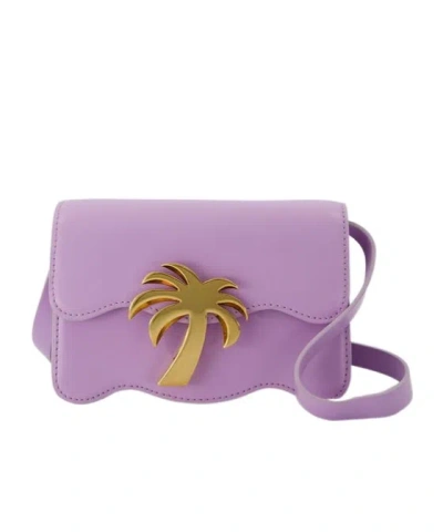Palm Angels Logo Plaque Small Crossbody Bag In Purple