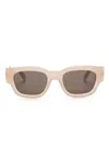 Palm Angels Logo-plaque Square-frame Sunglasses In Brown