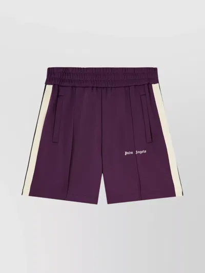 Palm Angels "contrast Band Track Bermuda Shorts With In Purple
