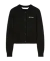 Palm Angels Logo-print Button-up Cardigan In Black