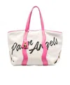 Palm Angels Canvas Tote Bag With Contrast Logo Print In Pink
