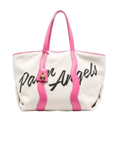 PALM ANGELS LOGO-PRINT CANVAS TOTE BAG