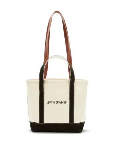 PALM ANGELS LOGO-PRINT CANVAS TOTE BAG