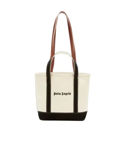 【関税&送料込】Palm Angels Ivory Canvas Shopping Bag Palm Angels Ivory Canvas Shopping Bag | ModeSens