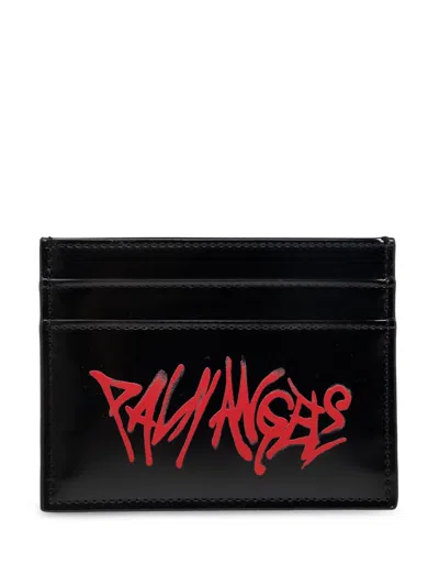 Palm Angels Logo-print Card Holder In Black