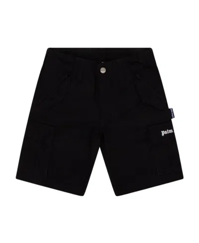 Palm Angels Logo-print Cargo Shorts In Black