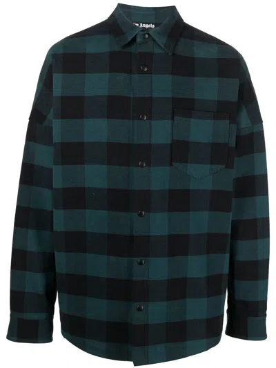 Palm Angels Logo-print Checked Shirt In Multi