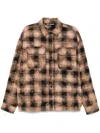 Palm Angels 'flannel Shirt With Curved Logo In Brown