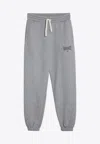 Palm Angels Jogger Grey Cotton Pants In Gray
