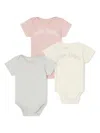 Palm Angels Multicolor Bodysuit Set For Baby Girl With Logo In Pink