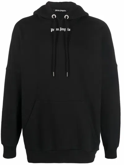 Palm Angels Hoodie Classic Logo With Back Print In Black