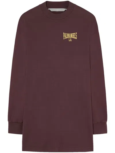 Palm Angels Logo-print Cotton Minidress In Purple