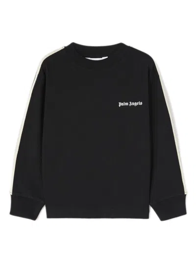 Palm Angels Kids' Logo-print Cotton Sweatshirt In Black