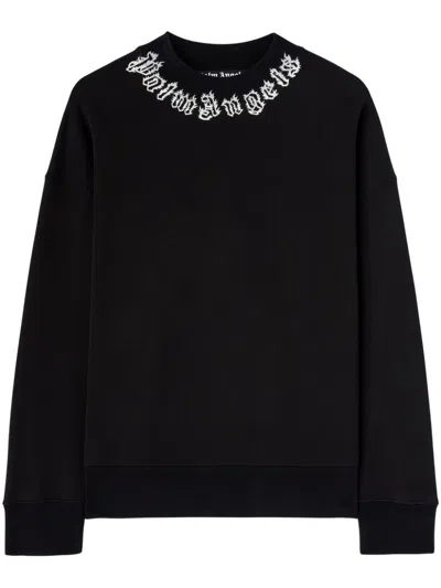 Palm Angels Sweatshirt With Print In Black