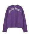 Palm Angels Logo-print Cotton Sweatshirt In Blue