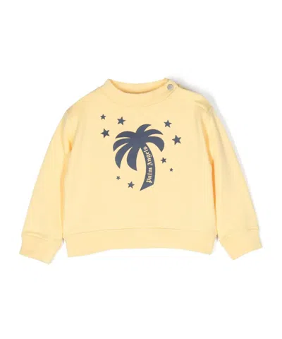 Palm Angels Logo-print Cotton Sweatshirt In Nude