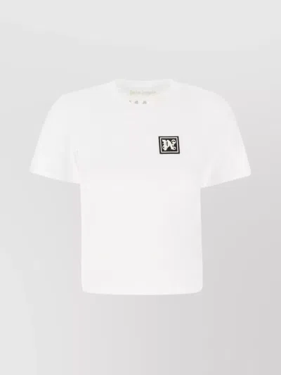 Palm Angels Logo Print Cotton T-shirt In White