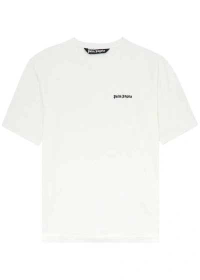 Palm Angels Logo-print Cotton T-shirt In Off White