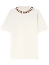 Palm Angels White Crewneck T-shirt With Logo Print On The Neck