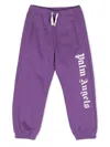 Palm Angels Purple Joggers With Logo In Purple