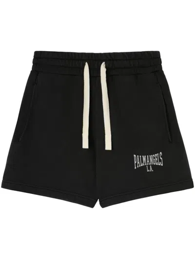 Palm Angels Logo-print Cotton Track Shorts In Black
