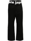 Palm Angels Logo-print Cotton Track Pants In Black Off White