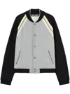 Palm Angels Front Button Closure Light Grey Sweater With Raglan Sleeves And Logo Detail In Gray