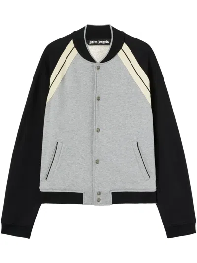 PALM ANGELS LOGO-PRINT COTTON VARSITY JACKET