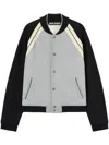 Palm Angels Front Button Closure Light Grey Sweater With Raglan Sleeves And Logo Detail In Gray