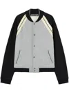 Palm Angels Front Button Closure Light Grey Sweater With Raglan Sleeves And Logo Detail In Gray
